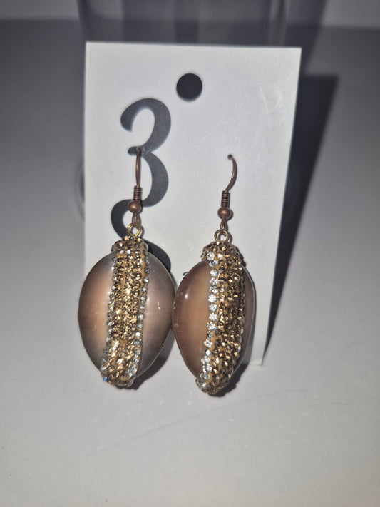 Rhinestone Conch Shell Earrings