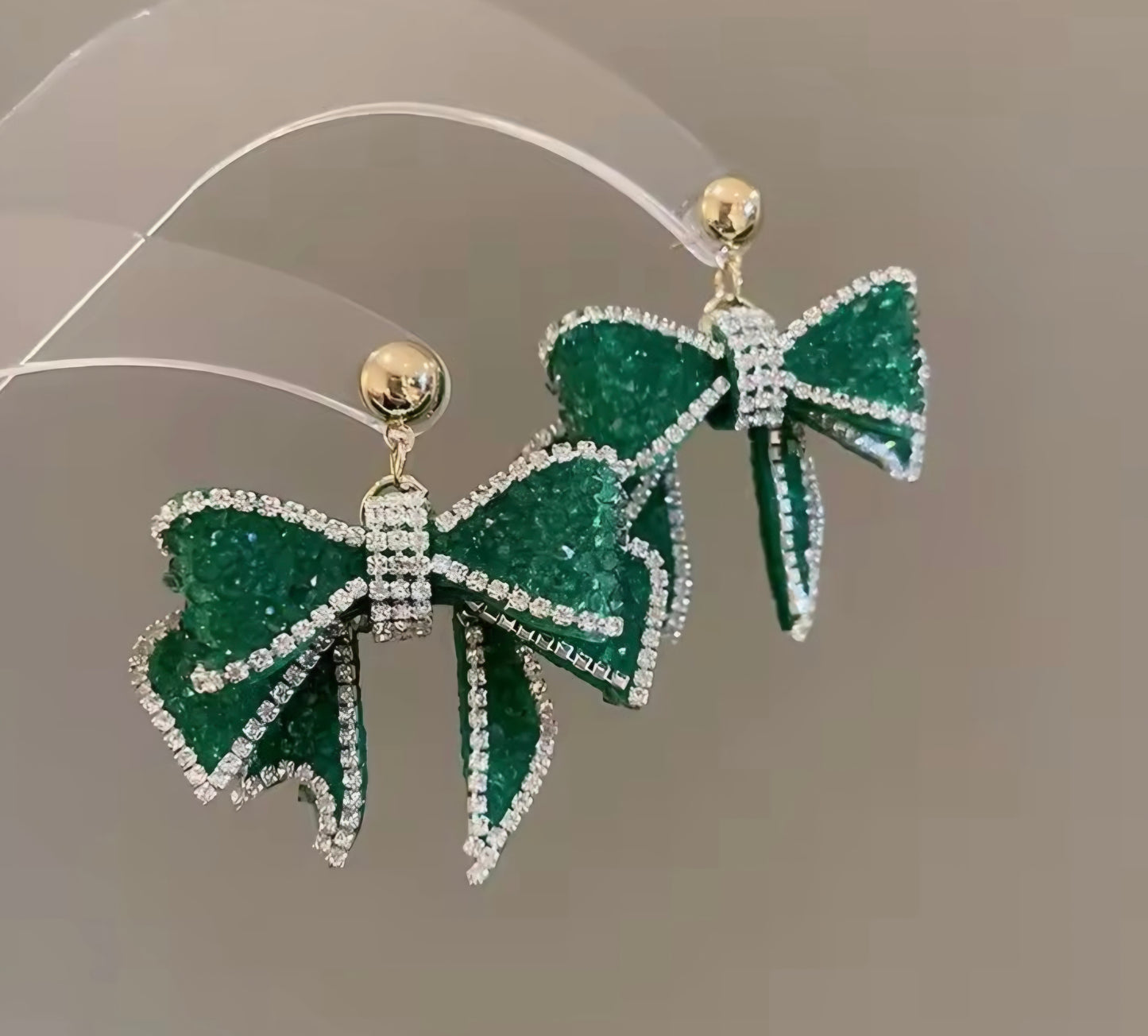 Rhinestone Bow Tie Earrings