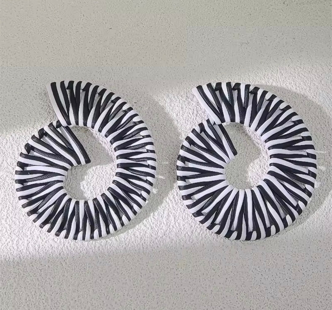 Oversized Striped Hoop Earrings