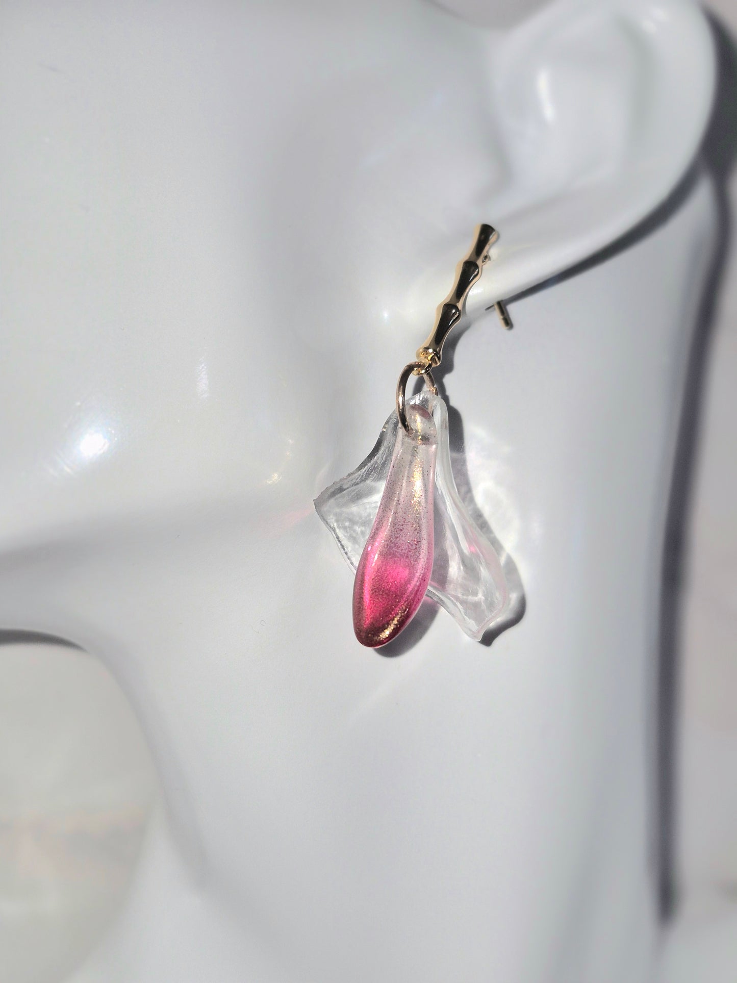 Nude Lampwork Flower Earrings