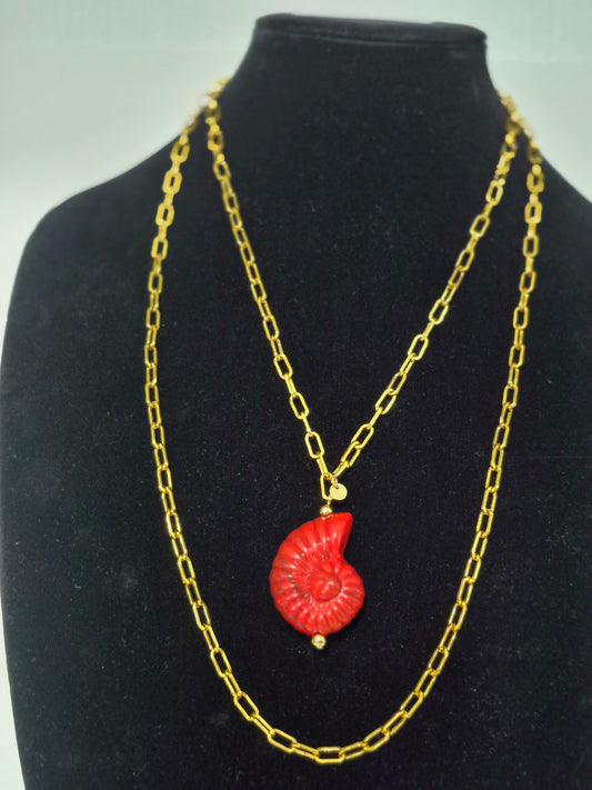 Gold Chain Small Nautilus Shell Necklace