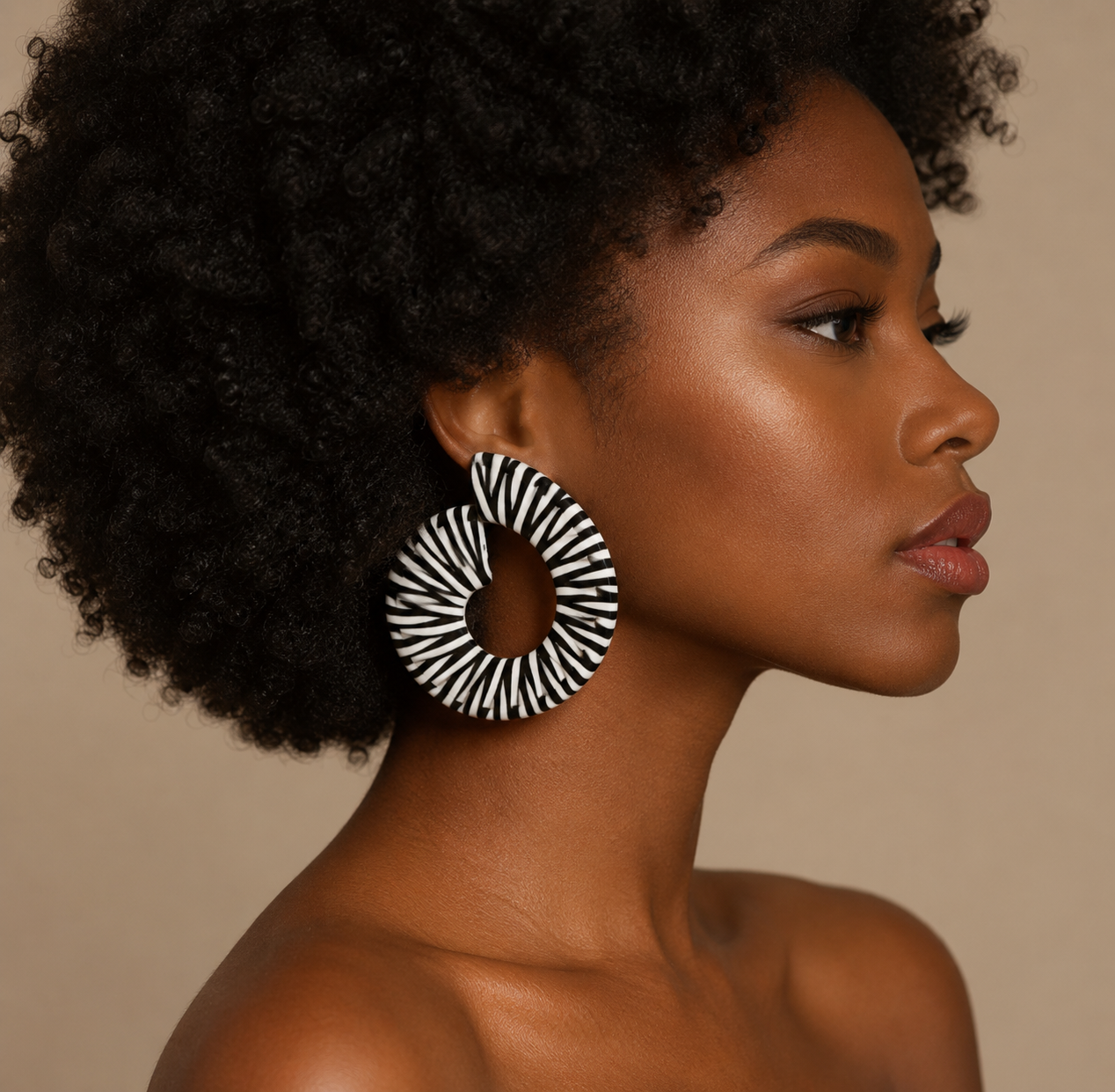 Oversized Striped Hoop Earrings