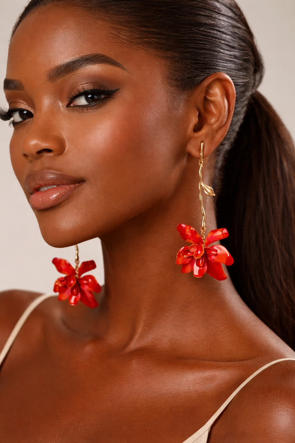 Long Stem Flower Earring