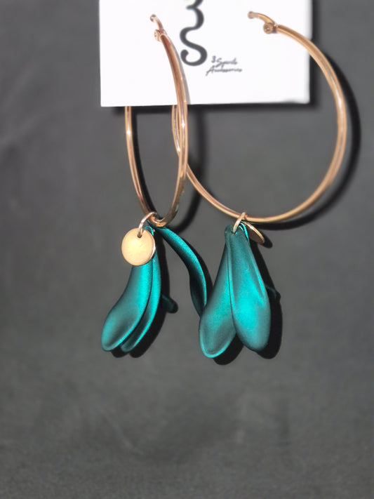 Flower Petal Hoop Earrings
