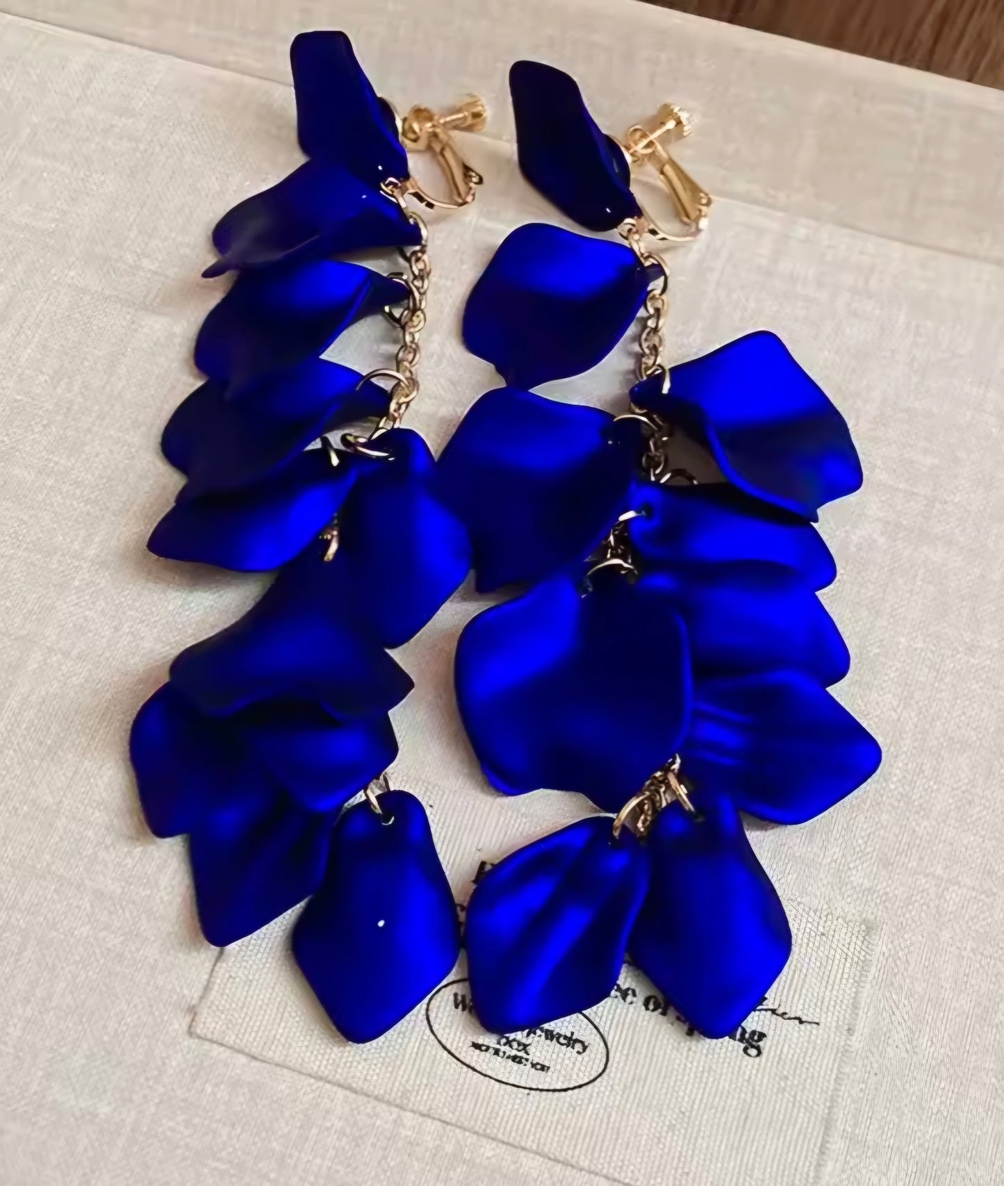 Long Metallic Petal Earrings