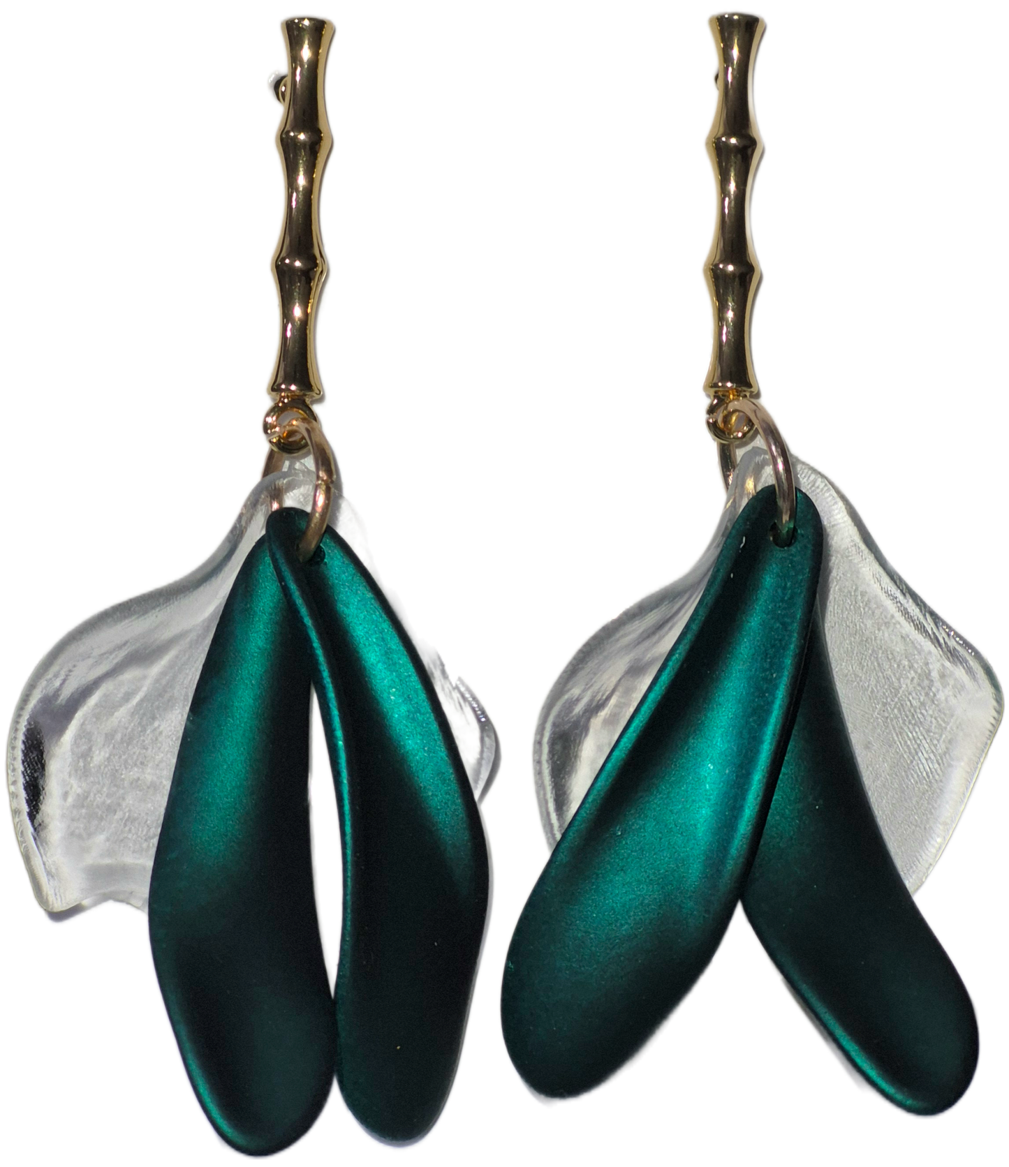 New Transparent Metallic Petal Earrings