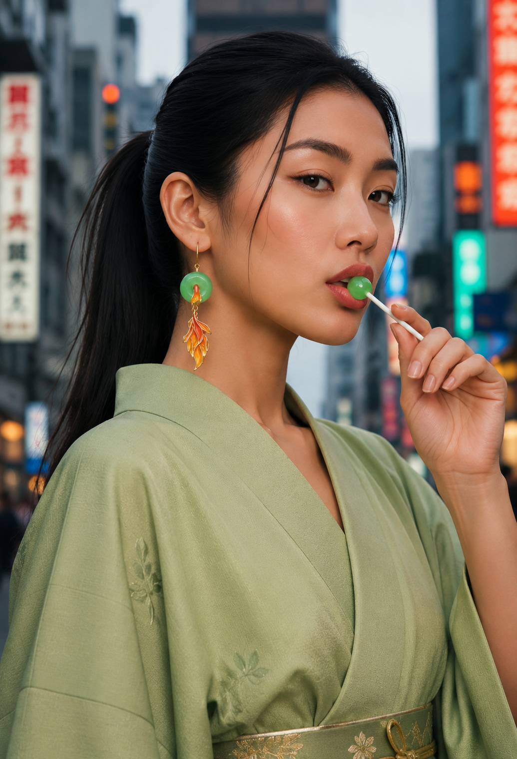 China-Chic Premium Round Koi Earrings