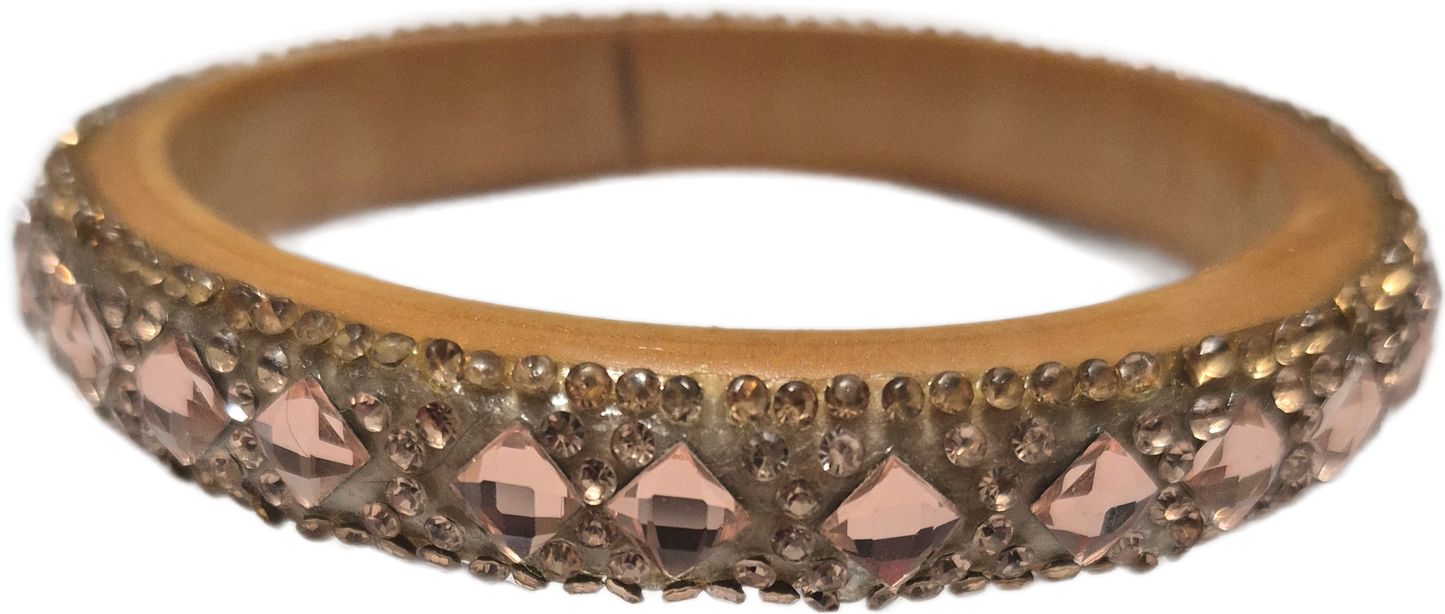 Wood-n Rhinestone Bangle- Small
