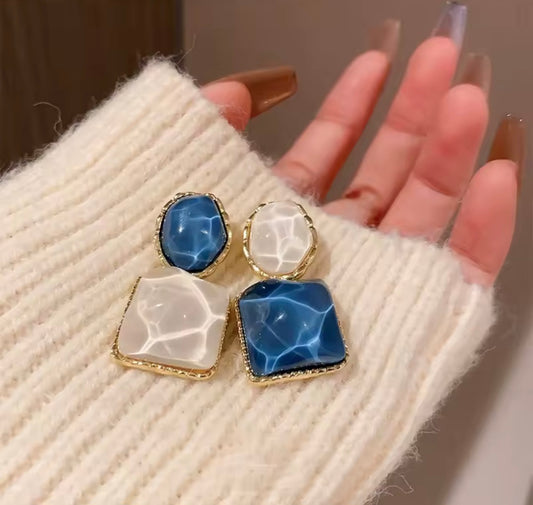 Two-Tone Resin Earrings