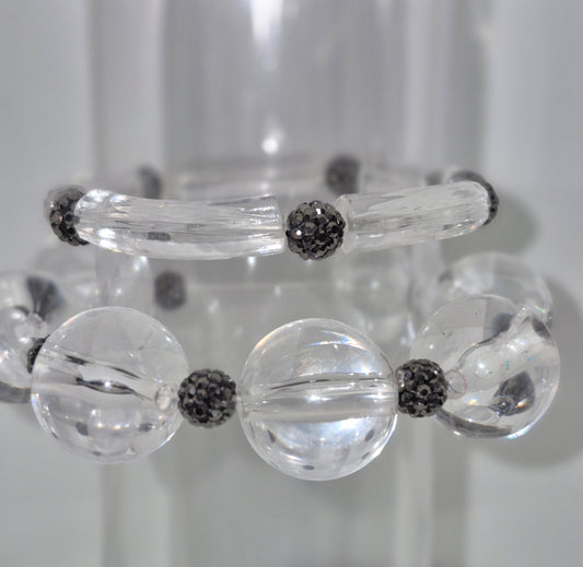 Nudes & Rhinestones Oversized Bracelet.
