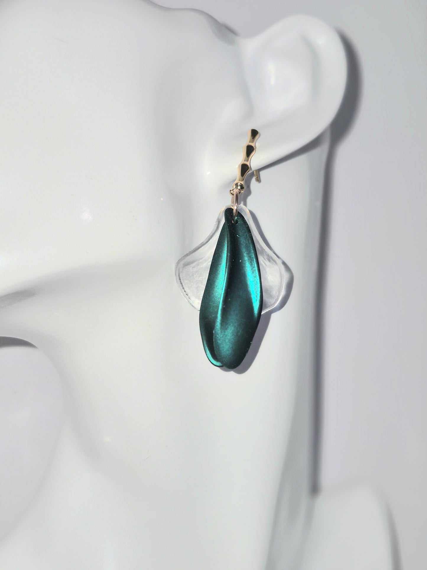 New Nude Metallic Petal Earrings
