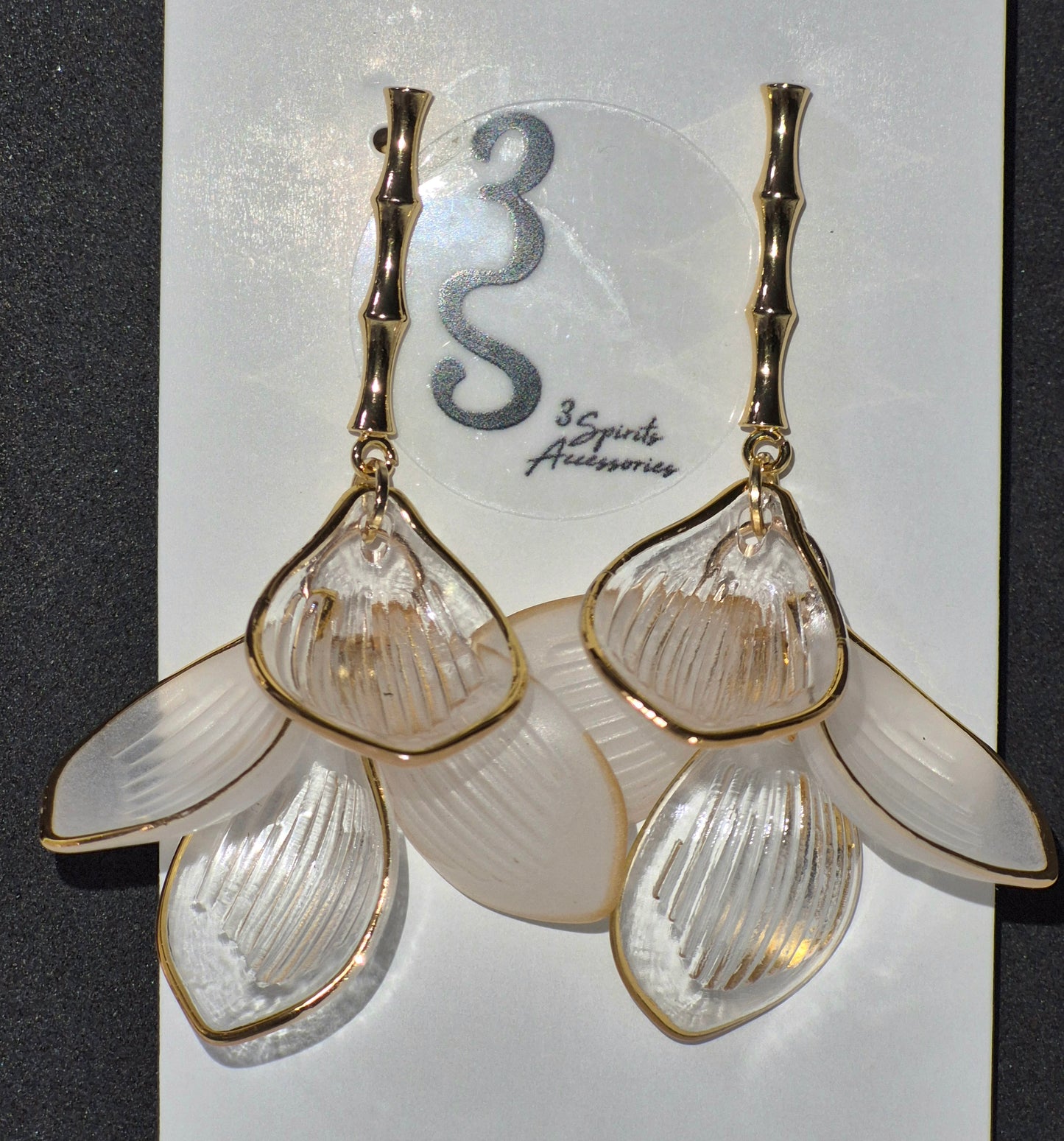 Transparent Flower Petal Earrings