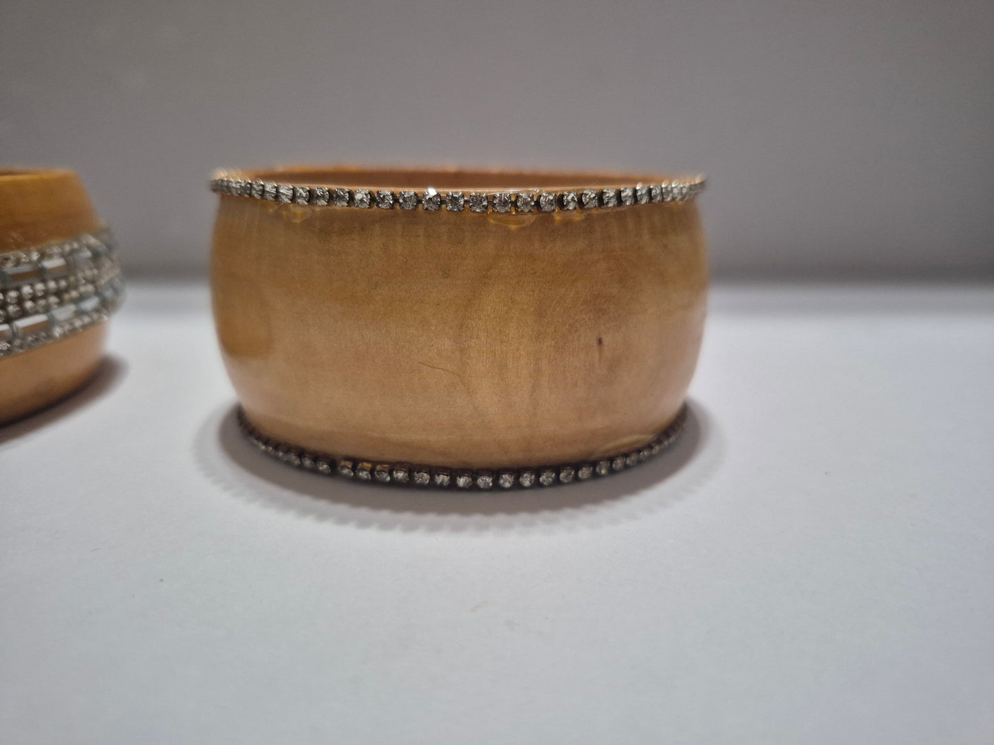Wood-n Rhinestone Bangle- Medium